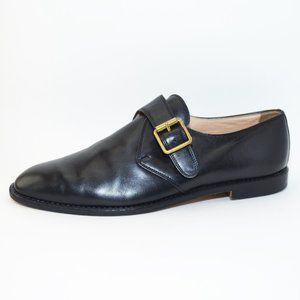 Manolo Blahnik Black Leather Monk Strap Shoes 39/8.5